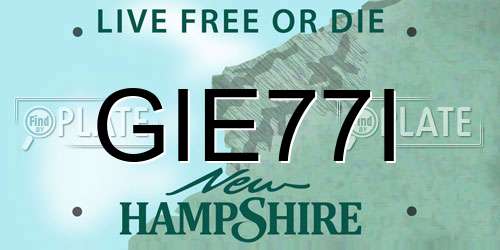 GIE77I New Hampshire License Plate