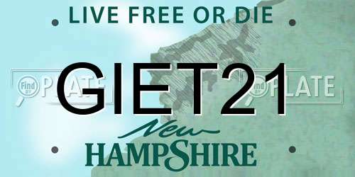 GIET21 New Hampshire License Plate