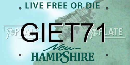 GIET71 New Hampshire License Plate