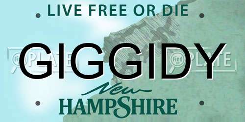 GIGGIDY New Hampshire License Plate