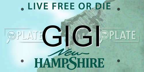 GIGI New Hampshire License Plate