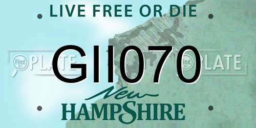 GII070 New Hampshire License Plate