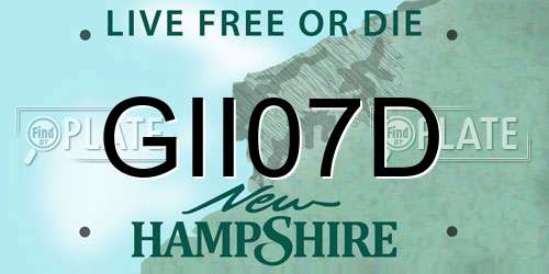 GII07D New Hampshire License Plate