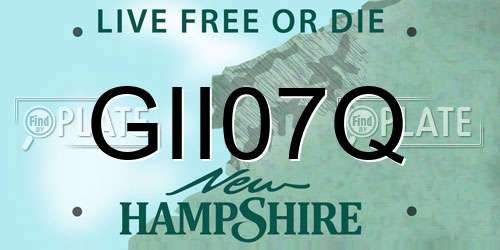 GII07Q New Hampshire License Plate