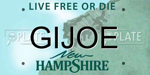 GIJOE New Hampshire License Plate