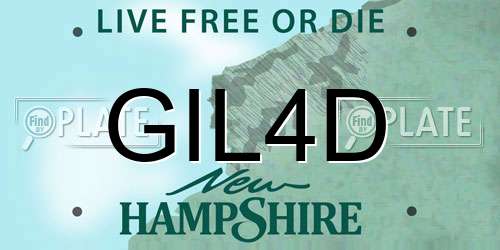 GIL4D New Hampshire License Plate