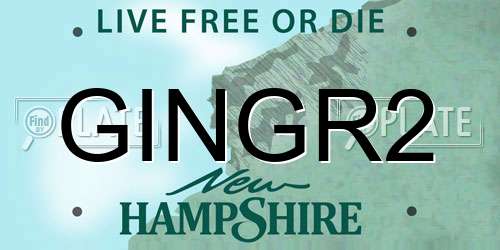 GINGR2 New Hampshire License Plate