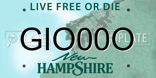 GIO00O New Hampshire License Plate
