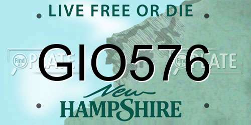 GIO576 New Hampshire License Plate