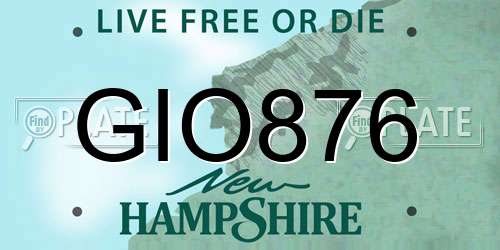 GIO876 New Hampshire License Plate
