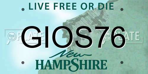 GIOS76 New Hampshire License Plate