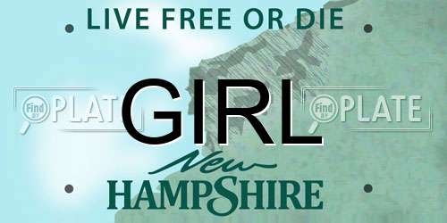 GIRL New Hampshire License Plate