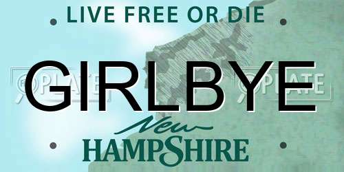 GIRLBYE New Hampshire License Plate