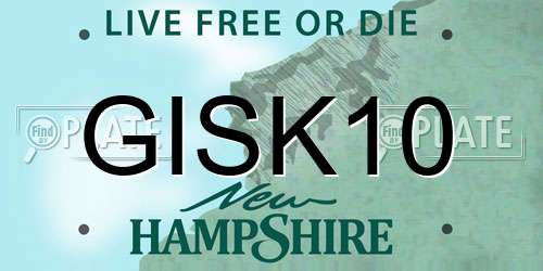 GISK10 New Hampshire License Plate