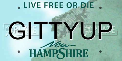GITTYUP New Hampshire License Plate