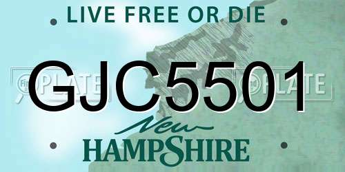 GJC5501 New Hampshire License Plate