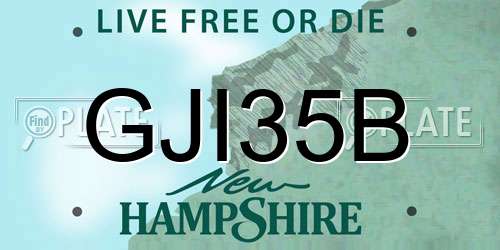 GJI35B New Hampshire License Plate