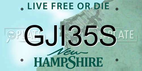 GJI35S New Hampshire License Plate