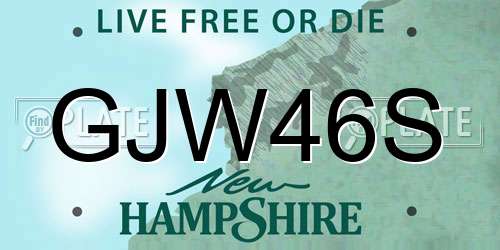 GJW46S New Hampshire License Plate