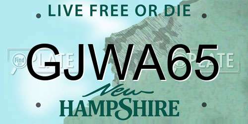 GJWA65 New Hampshire License Plate
