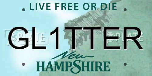 GL1TTER New Hampshire License Plate