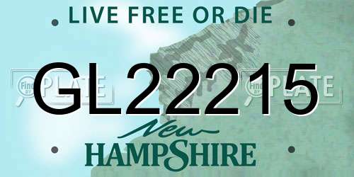 GL22215 New Hampshire License Plate