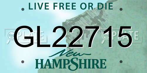 GL22715 New Hampshire License Plate