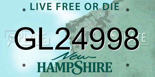 GL24998 New Hampshire License Plate