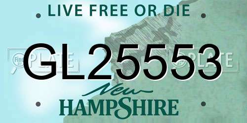 GL25553 New Hampshire License Plate