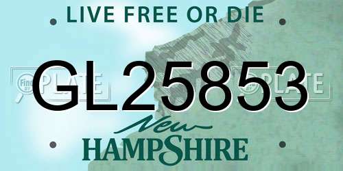 GL25853 New Hampshire License Plate