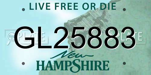 GL25883 New Hampshire License Plate