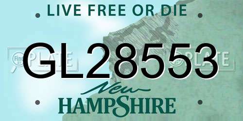 GL28553 New Hampshire License Plate