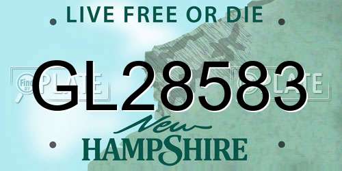 GL28583 New Hampshire License Plate