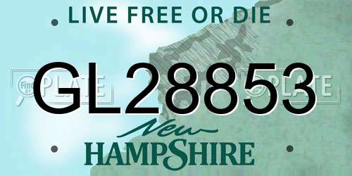 GL28853 New Hampshire License Plate