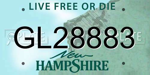GL28883 New Hampshire License Plate