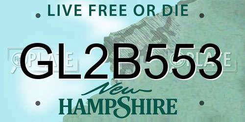 GL2B553 New Hampshire License Plate