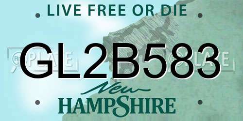 GL2B583 New Hampshire License Plate
