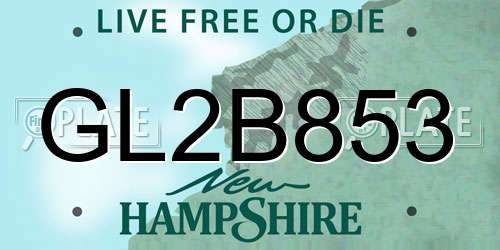 GL2B853 New Hampshire License Plate