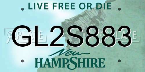 GL2S883 New Hampshire License Plate