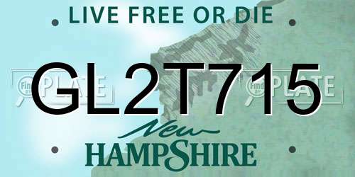 GL2T715 New Hampshire License Plate