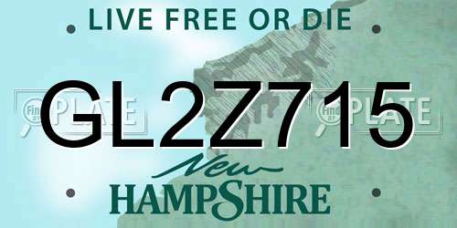 GL2Z715 New Hampshire License Plate