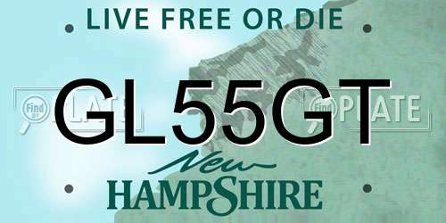 GL55GT New Hampshire License Plate