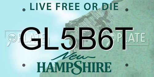 GL5B6T New Hampshire License Plate