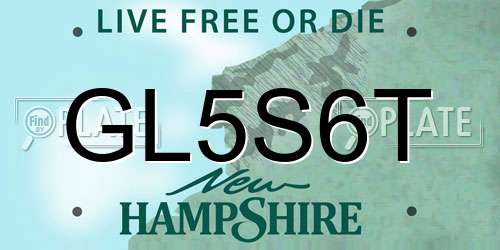 GL5S6T New Hampshire License Plate