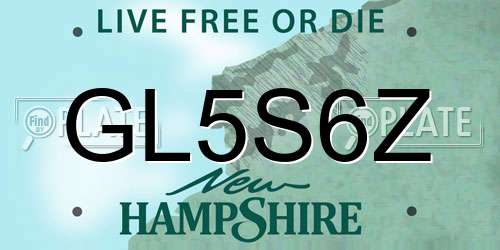 GL5S6Z New Hampshire License Plate
