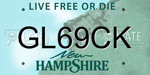 GL69CK New Hampshire License Plate