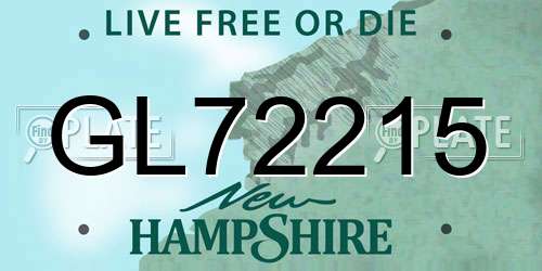 GL72215 New Hampshire License Plate