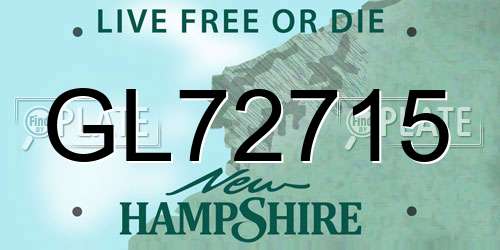 GL72715 New Hampshire License Plate