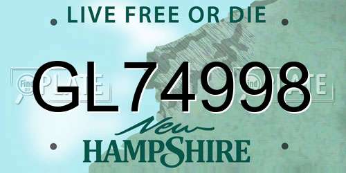 GL74998 New Hampshire License Plate
