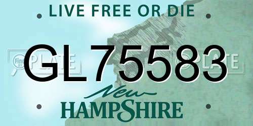 GL75583 New Hampshire License Plate